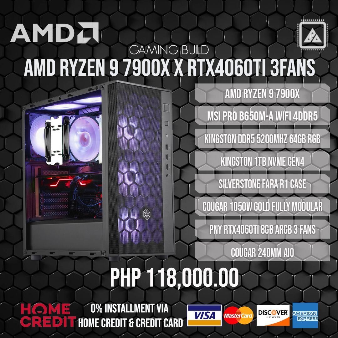 AMD RYZEN 9 7900X with RTX 4060TI Gaming Build V.2 AMD RYZEN 9 7900X with RTX 4060TI Gaming Build V.2